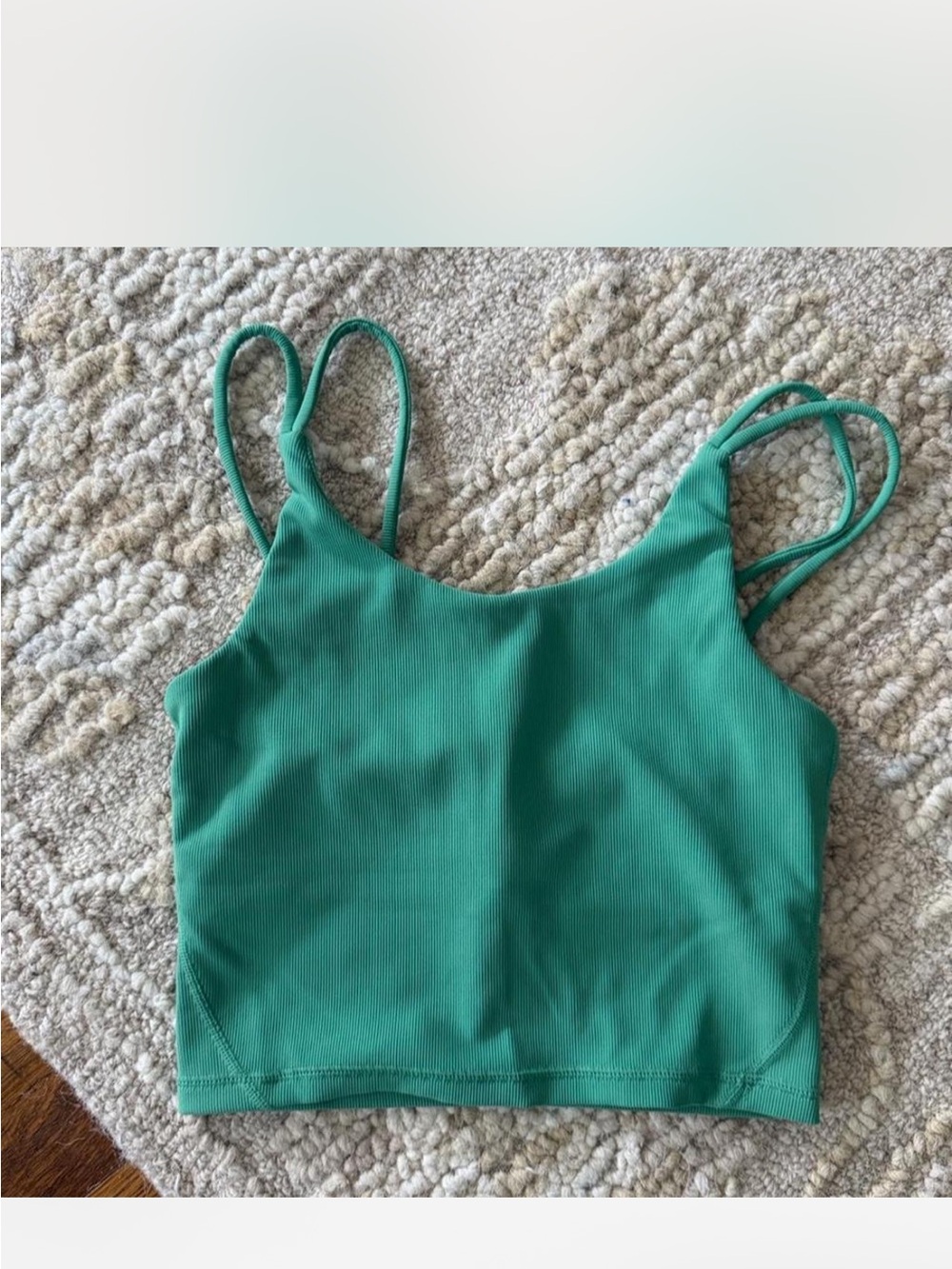 Women’s Green Ribbed Crop Tank Top